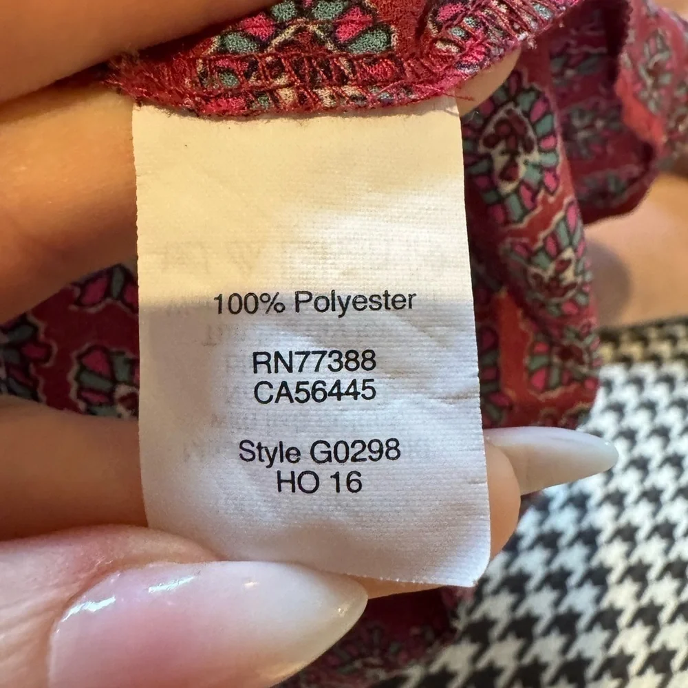 J. CREW Pop Over Boho Red Top Size Small VGUC